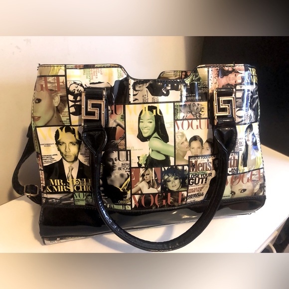 Accessories - Shoulder Bag: Vintage VOGUE Large- Glossy Magazine Celebrity Shoulder/Hand Bag